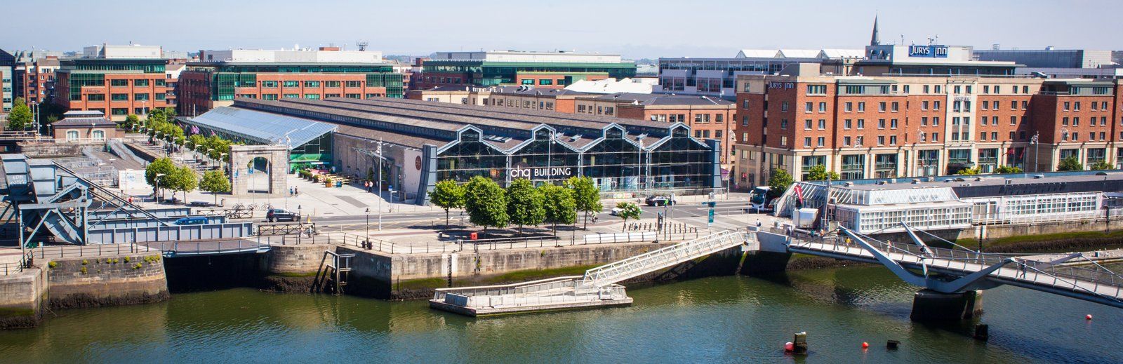 Panorama of The chq Building and George's Dock
