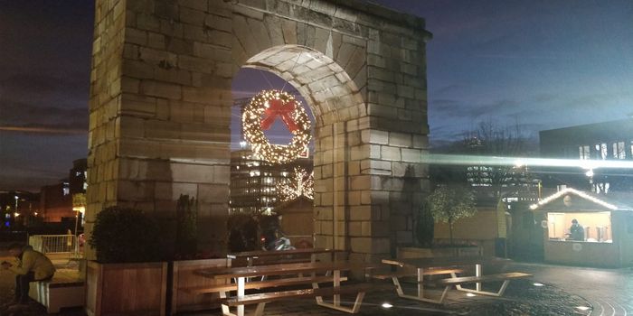 Georges Dock Arch in lights